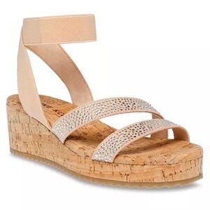 Elegant Beige Wedge Sandals